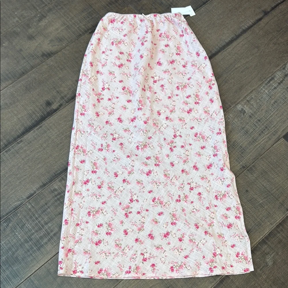 NWT Floral Pink Rose Maxi Skirt size M - Picture 10 of 16